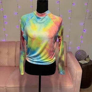 Plus Size Rainbow Zip Up Pull Over in Size 1X